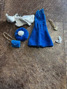 Topper Dawn doll wearing Cindi Joy blue and white jumpsuit 903